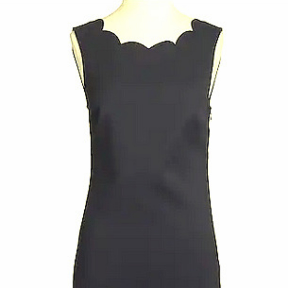 J Crew Scalloped Dress Black